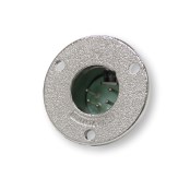 C Series Circular Panel Mount 5 Pin XLR Male, mounts w/#5 Screws (Not included) - Silver Pins / Nickel Finish