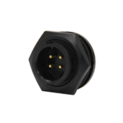 Multi-Con-X Panel, 4-pin #16, Male, Crimp, Black, No Wing, Bulk