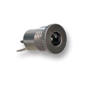 DC Power Jack, 0.100" (2.5mm) pin, solder lugs termination, Front Mount, Shielded