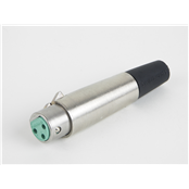A Series 3 Pin XLR Female Cable Mount, Silver Pins, Nickel