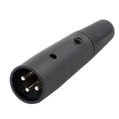 A Series 3 Pin XLR Male Cable Mount, Silver Pins, Black