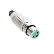 AAA Series 3 Pin XLR Female Cable Mount, Silver Pins / Nickel Metal