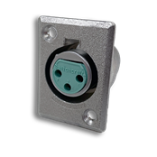 D Series 3 Pin XLR Female - Silver Pins / Nickel Finish / Non-Locking