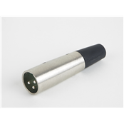 A Series 3 Pin XLR Male Cable Mount, Silver Pins, Nickel