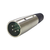 A Series 4 Pin XLR Male Cable Mount, Silver Pins, Black