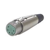 A Series 5 Pin XLR Female Cable Mount, Silver Pins, Nickel