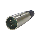 A Series 5 Pin XLR Male Cable Mount, Silver Pins, Nickel