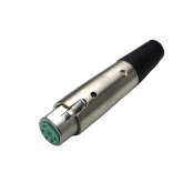 A Series 6 Pin XLR Female Cable Mount, Silver Pins, Nickel