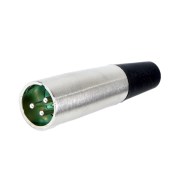 AA Series 3 Pin XLR Male Cable Mount, Silver Pins, Nickel