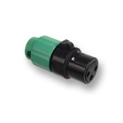 AAA Series XLR, Low Profile, 3 Position Female, Black with Green Backshell