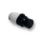 AAA Series XLR, Low Profile, 3 Position Female, Black with White Backshell