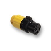 AAA Series XLR, Low Profile, 3 Position Female, Black with Yellow Backshell