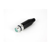 AAA Series 3 Pin XLR Female Cable Mount, Silver Pins / Plastic Body (Silver Head)