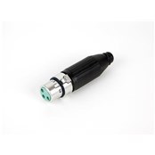 AAA Series 3 Pin XLR Female Cable Mount, Silver Pins / Black  Metal