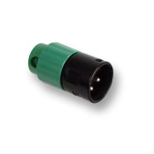 AAA Series XLR, Low Profile, 3 Position Male, Black with Green Backshell