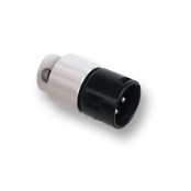 AAA Series XLR, Low Profile, 3 Position Male, Black with White Backshell