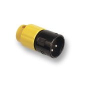 AAA Series XLR, Low Profile, 3 Position Male, Black with Yellow Backshell