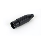 AAA Series 3 Pin XLR Male Cable Mount, Silver Pins / Black Metal