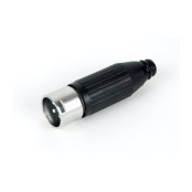 AAA Series 3 Pin XLR Male Cable Mount, Silver Pins / Black Plastic Body (Silver Head)