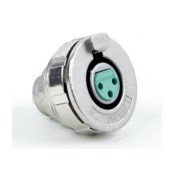 B Series Circular Panel Mount w/nut, 3 Pin XLR Female - Silver Pins / Nickel Finish
