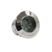 B Series Circular Panel Mount w/nut, 4 Pin XLR Male - Silver Pins / Black  Finish
