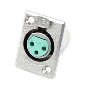 D Series 3 Pin XLR Female - Silver Pins / Nickel Finish