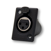 D Series 3 Pin XLR Female - Silver Pins / Black  Finish