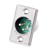 D Series 3 Pin XLR Male - Silver Pins / Nickel Finish