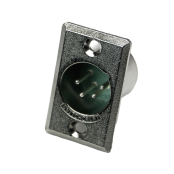 D Series 4 Pin XLR Male - Silver Pins / Nickel Finish