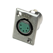 D Series 5 Pin XLR Female - Silver Pins / Nickel Finish