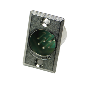 D Series 6 Pin XLR Male - Silver Pins / Nickel Finish