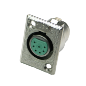 D Series 7 Pin XLR Female - Silver Pins / Nickel Finish