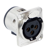 XLR PANEL MOUNT, UNIVERSAL PANEL CUT-OUT, METAL SHELL CONNECTOR