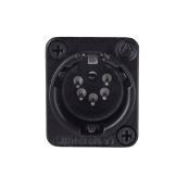 E Series 5 Pin XLR Male, Solder Contacts, Silver Pins / Black  Finish