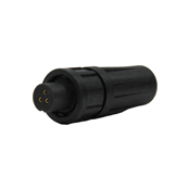 EN2 Cord Connector, 3 position #20 female sockets, #20 contact size, Daisy Chain Grommet, Ribbed Coupling Ring