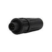 EN2 Cord Connector, 3 position #20 male pins, #20 contact size, Daisy Chain Grommet, Ribbed Coupling Ring