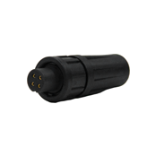 EN2 Cord Connector, 4 position #22 female sockets, #22 contact size, Daisy Chain Grommet, Ribbed Coupling Ring