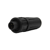 EN2 Cord Connector, 4 position #22 male pins, #22 contact size, Daisy Chain Grommet, Ribbed Coupling Ring