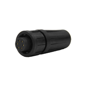 EN2 Cord Connector, 6 position #26 female sockets, #26 contact size, Daisy Chain Grommet, Ribbed Coupling Ring