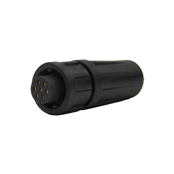 EN2 Cord Connector, 7 position #26 female sockets, #26 contact size, Daisy Chain Grommet, Ribbed Coupling Ring