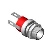 DC Power Jack, 0.084" (2.1mm) pin, solder lugs termination, long bushing