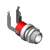 Right angle PC mount, 2.1mm diameter pin, 0.319 long bushing