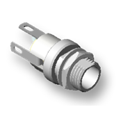 DC Power Jack, 0.080" (2.0mm) pin, solder lugs termination, long bushing, High-Temp
