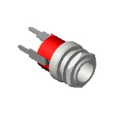 DC Power Jack, 0.084" (2.1mm) pin, straight PC terminals