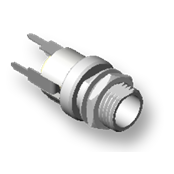 DC Power Jack, 0.080" (2.0mm) pin, straight PC terminals, long bushing, High-Temp