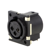 XLR PANEL MOUNT, PLASTIC HOUSING, PC TERMINALS, GROUNDING STRAP
