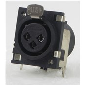 XLR PANEL MOUNT, PLASTIC HOUSING, PC TERMINALS, GROUNDING STRAP