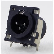 XLR PANEL MOUNT, PLASTIC HOUSING, PC TERMINALS, GROUNDING STRAP