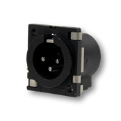 XLR PANEL MOUNT, PLASTIC HOUSING, PC TERMINALS, GROUNDING STRAP