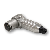 AAA Series 3 Pin Male Right Angle Cable Mount XLR, Silver Pins, Nickel Body